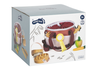 Pferdepflegeset mit Tasche rot ,  wunderbar zum Spielen